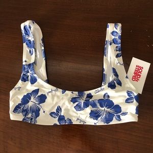 The Elle Floral Aloha Bikini Top - Size XS